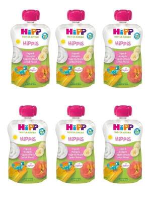 Hipp Organik Mangolu Yoğurtlu Muzlu Şeftali Püresi 100 gr X 6 Adet - 1