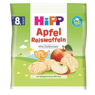 Hipp Organik Pirinçli Elmalı 30 gr Bebek Gofreti - 1