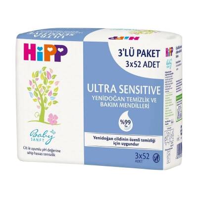 Hipp Ultra Sensitive Yenidoğan 52 Yaprak 3'lü Paket Islak Mendil - 1
