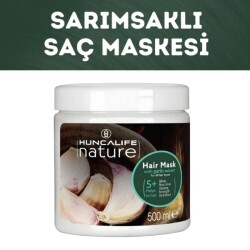 Huncalife Nature Sarımsaklı Saç Bakım Maskesi Saç Dökülmesine Karşı Yardımcı Saç Bakım Maskesi 500 ml - Hunca Life