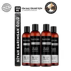 Huncalife Nature Siyah Sarımsaklı Şampuan Dökülme Karşıtı Besleyici Ve Onarıcı ( 4 Adet X 350 ml ) - Hunca Life