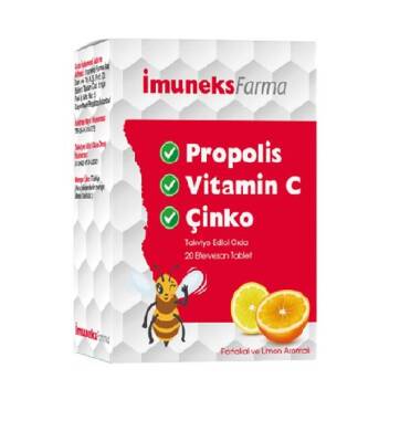 İmuneks Propolis Vitamin C ve Çinko 20 Efervesan Tablet - 1