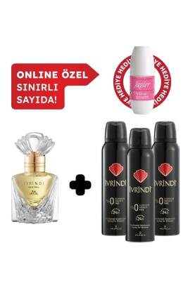 Ivrindi Kadın Edt Parfüm 55 ml & Deodorant 3*150 ml Avantajlı Set, Roll On HEDİYELİ - 1