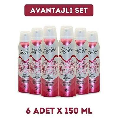 Jagler Classic Kadın Deodorant ( 6 Adet X 150 ml ) - 1