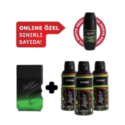 Jagler Energy Erkek Edt Parfüm 90 ml Deodorant 3x150 ml Avantajlı Set Roll On HEDİYELİ - Jagler