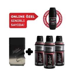 Jagler Sport Erkek Edt Parfüm 90 ml Deodorant 3x150 ml Avantajlı Set Roll On Hediyeli - Jagler