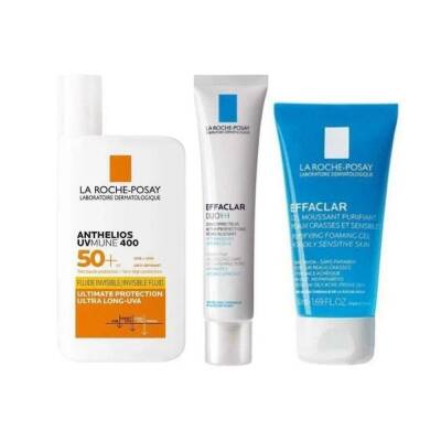 La Roche Posay Anthelios Invisible Fluid Spf50+ Güneş Kremi 50 ML+ Effaclar Duo 15ml + Effaclar Gel 50ml Set - 1