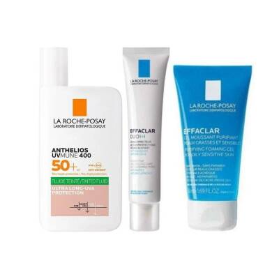 La Roche Posay Anthelios Oil Control Fluid Renklİ Güneş Kremi 50 ml + Effaclar Duo 15ml + Effaclar Gel 50ml Set - 1