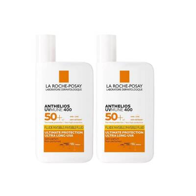 La Roche Posay Anthelios Uvmune 400 Invisible Fluid Spf50+ Güneş Kremi 50 ml x 2 - 1