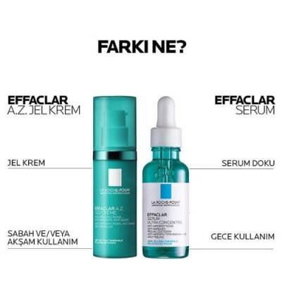La Roche Posay Effaclar A.Z. Sivilce ve Kırışıklık Karşıtı 40 ml Jel Nemlendirici Krem - 7