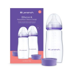 Lansinoh 2 X 330 ml Biberon ve NaturalWave Biberon Emziği (6 Ay+) - Lansinoh