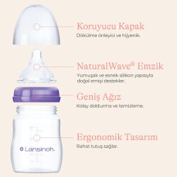 Lansinoh 2 X 330 ml Biberon ve NaturalWave Biberon Emziği (6 Ay+) - 3