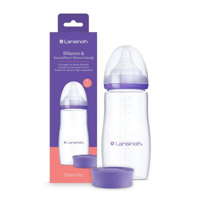 Lansinoh 330 ml Biberon ve NaturalWave Biberon Emziği (6 Ay+ - 1