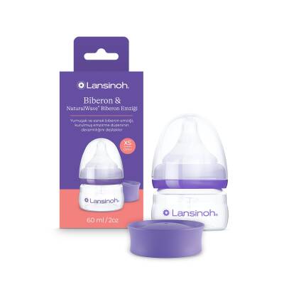 Lansinoh 60 ml Biberon ve NaturalWave Biberon Emziği (0 Ay+) - 1