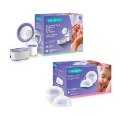 Lansinoh Tekli Elektrikli Göğüs Pompası & Blue Lock Göğüs Pedi 100 Adet Set - Lansinoh