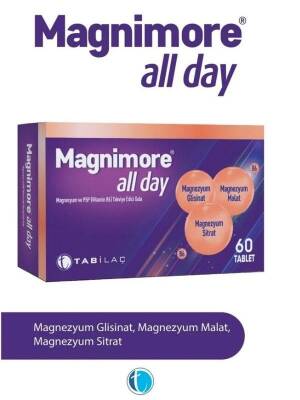 Magnimore All day Magnezyum ve P5P (Vitamin B6) 60 Tablet - 1