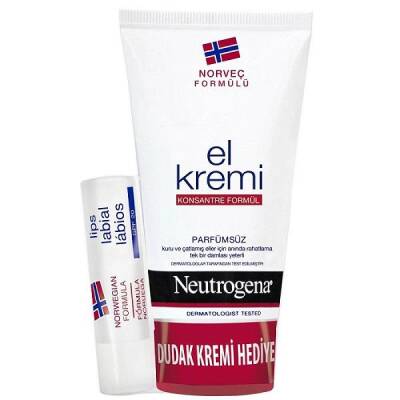 Neutrogena Parfümsüz El Kremi 75 Ml + Dudak Kremi Hediye - 1
