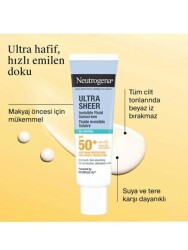 Neutrogena Ultra Sheer Yağlanma Karşıtı Fluid SPF50+ Yüz Güneş Koruyucu, 50 ml - 3
