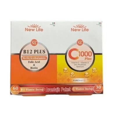 New Life B12 Plus 60 Tablet + C100 Plus 30 Tablet Avantajlı Paket - 1