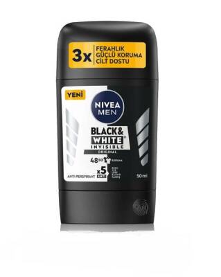 Nivea Men Black & White Invisible Original Erkek Stick Deodorant 50 ml - 1