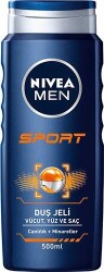 Nivea Men Erkek Sport Vücut Yüz Saç Duş Jeli 500 ml - Nivea