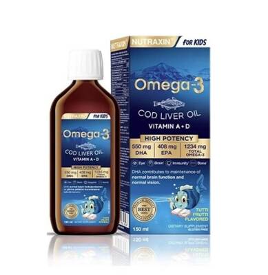 Nutraxin For Kids Omega-3 Tutti Frutti Aromalı Balık Yağı 150 ml - 1