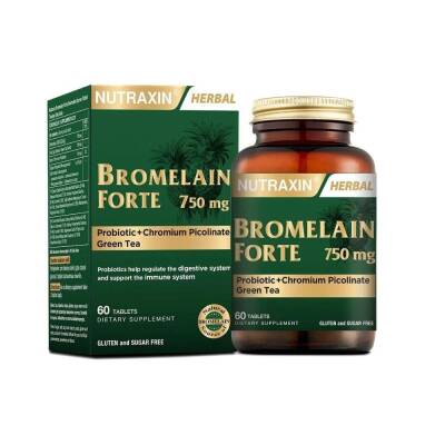 Nutraxin Herbal Bromelain Forte 750 mg 60 Kapsül - 1