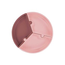OiOi Puzzle Vakumlu Tabak 6 Ay + Pembe-Bordo - OiOi