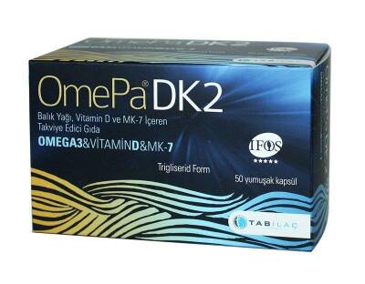 OmePa DK2 Omega 3 Vitamin D ve MK-7 50 Kapsül - 1