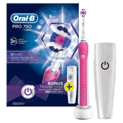 Oral-B Pro 750 Pro 1 Pembe Şarj Edilebilir Diş Fırçası + Seyahat Kabı - Oral-B