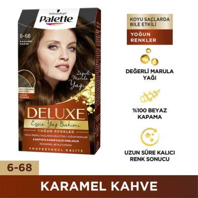 Palette Deluxe 6-68 Karamel Kahve Saç Boyası - 1