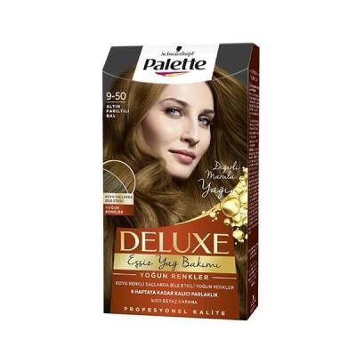 Palette Deluxe 9-50 Altın Parıltılı Bal Saç Boyası - 1