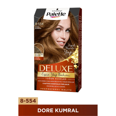 Palette Deluxe Yoğun Renkler Saç Boyası 8-554 Dore Kumral - 1
