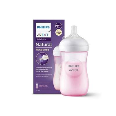 Philips Avent SCY903/11 Natural Response PP Biberon 1+ Ay 260 ml Pembe - 1