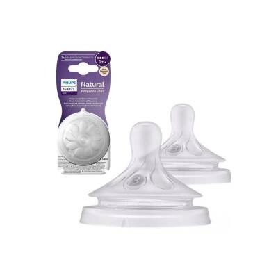 Philips Avent SCY963 02 Natural Response Yavaş Akış 1 Ay + 2 li Biberon Emziği - 1