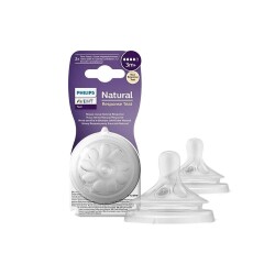 Philips Avent SCY964 02 Natural Response Orta Akış 3 Ay + 2 li Biberon Emziği - Philips Avent