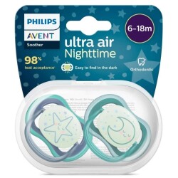 Philips Avent SCF376/13 Ultra Air Night 6-18 Ay 2li Erkek Emzik - Philips Avent