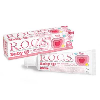 ROCS Baby 0-3 Yaş Elma Püresi Yutulabilir Diş Macunu 35 ml - 1