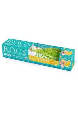Rocs Baby Diş Macunu ve Diş Fırçası Seti Yeşil - 1