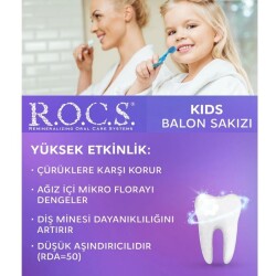 ROCS Kids 4-7 Yaş Meyveli Çocuk Macunu Balon Sakızı 35ml - 7