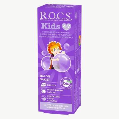 ROCS Kids 4-7 Yaş Meyveli Çocuk Macunu Balon Sakızı 35ml - 1
