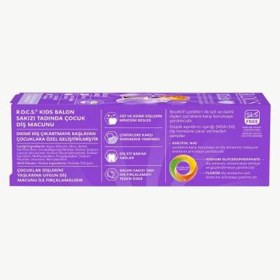 ROCS Kids 4-7 Yaş Meyveli Çocuk Macunu Balon Sakızı 35ml - 4
