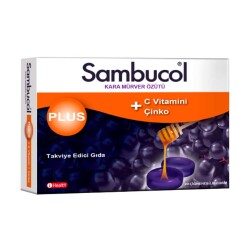 Sambucol Plus Kara Mürver Ekstresi 20 Boğaz Pastılı - Sambucol