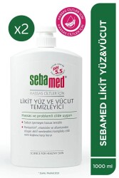 Sebamed Hassas Ciltler İçin Likit Yüz ve Vücut Temizleme Jeli 1000 ml 2 Adet - Sebamed