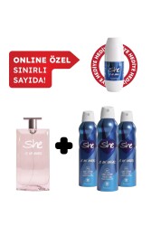 She Is Angel Kadın Edt Parfüm 50 ml Deodorant 3x150 ml Avantajlı Set Roll On Hediyeli - She