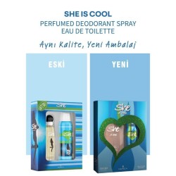 She Is Cool EDT 50 ml + Deo Sprey 150 ml Kadın Parfüm Seti - 3