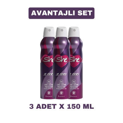 She Sexy Kadın Deodorant ( 3 Adet X 150 ml ) - 1