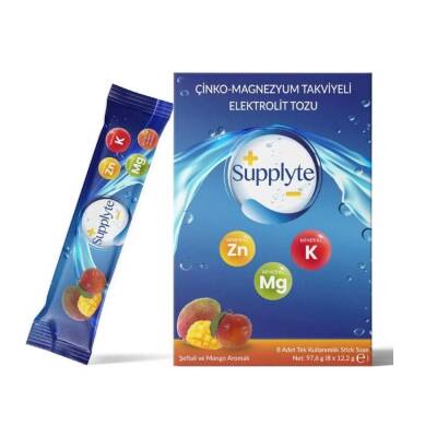 Supplyte Çinko Magnezyum Takviyeli Elektrolit Şeftali ve Mango Aromalı 8 Saşe - 1