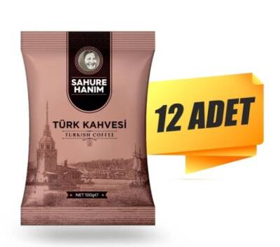 Tada Sahure Hanım Orta Kavrulmuş Türk Kahvesi 100 gr 12 Adet - 1