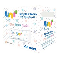 Uni Baby Simple Clean Islak Mendil 18x52 Adet - Uni Baby